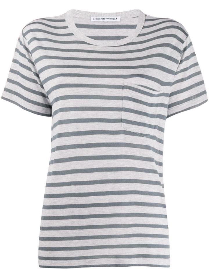 T By Alexander Wang Stripe Top - Grey