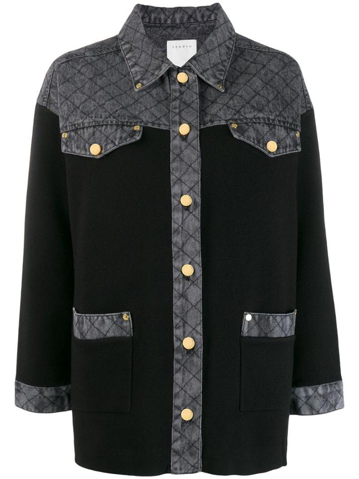 Sandro Paris Contrasting Collar Shirt - Black