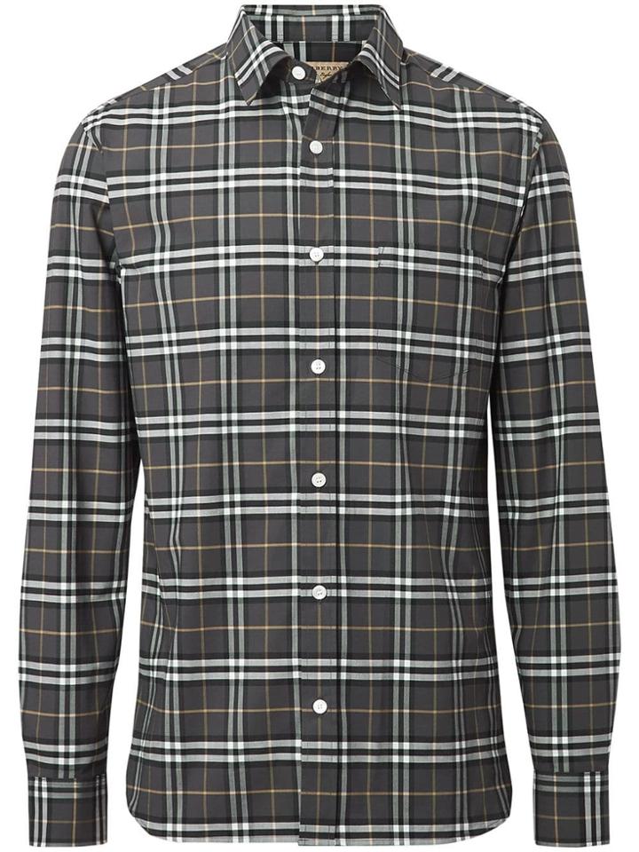Burberry Check Stretch Shirt - Grey
