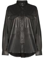 Toteme Novella Leather Shirt - Black