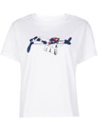 Julien David Printed T-shirt, Women's, Size: Medium, White, Cotton