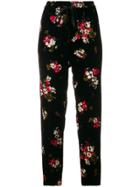 Forte Forte Floral Velvet Cropped Trousers - Black