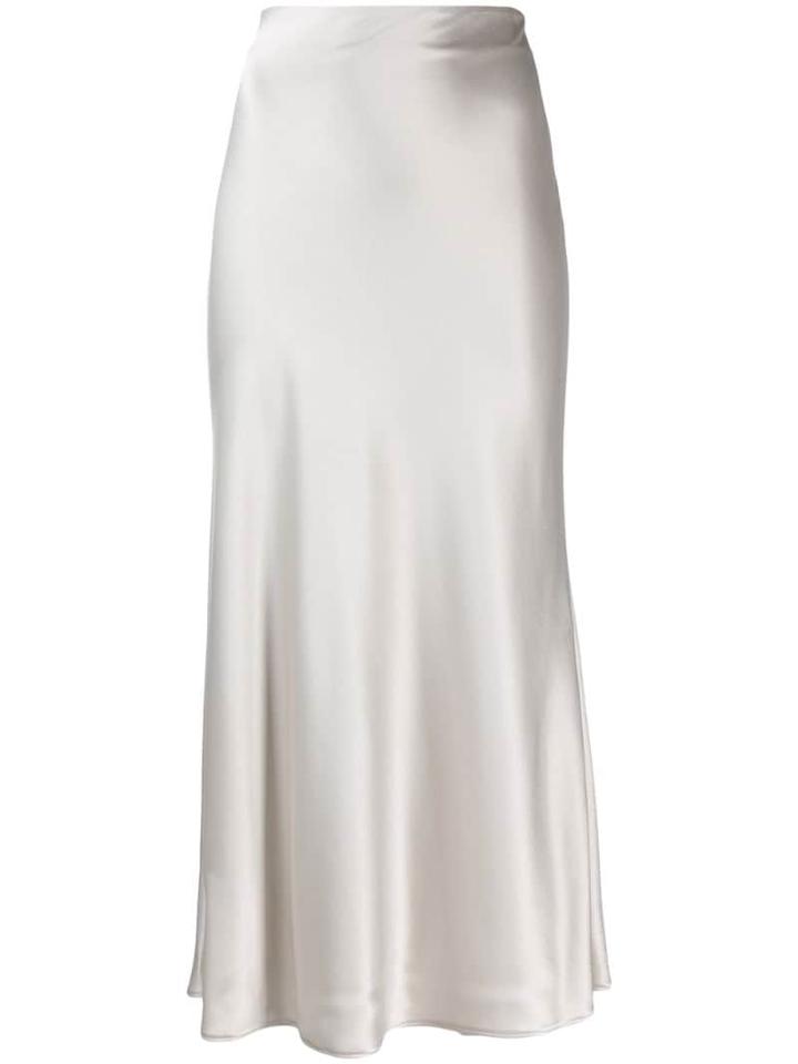 Galvan Midi Slip Skirt - Grey