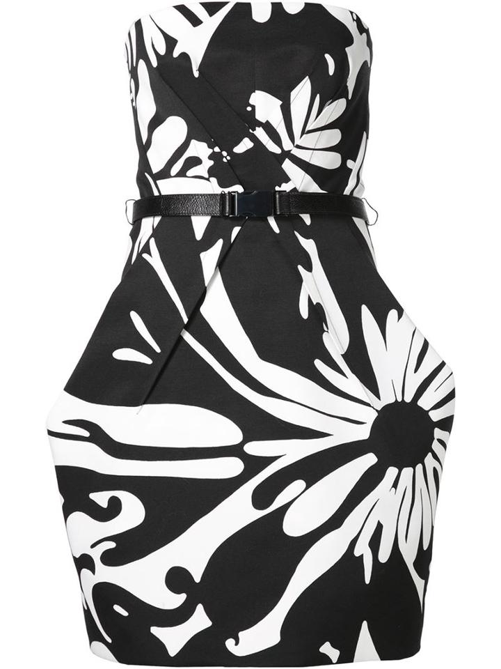 Kaufmanfranco Monochrome Print Strapless Dress