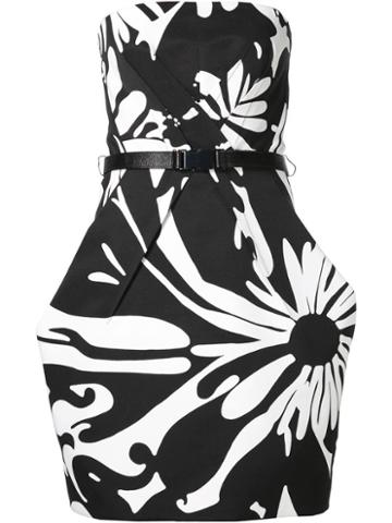 Kaufmanfranco Monochrome Print Strapless Dress