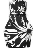 Kaufmanfranco Monochrome Print Strapless Dress