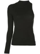 Rosetta Getty One-sleeve Knitted Top - Black
