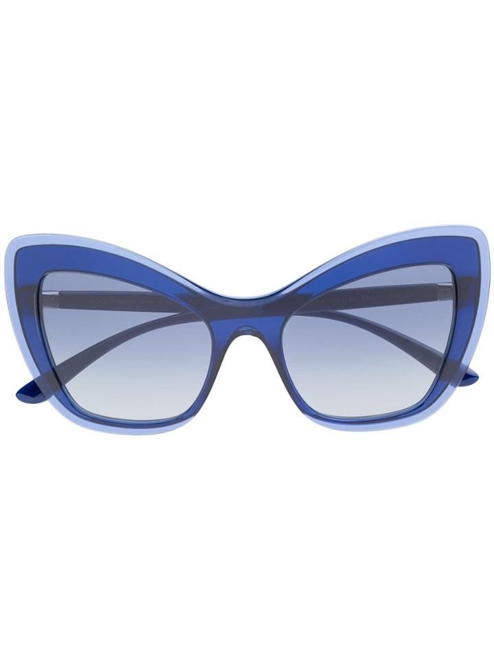 Dolce & Gabbana Eyewear Oversized Cat Eye Sunglasses - Blue
