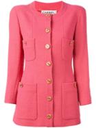 Chanel Vintage Collarless Jacket, Women's, Size: 38, Pink/purple