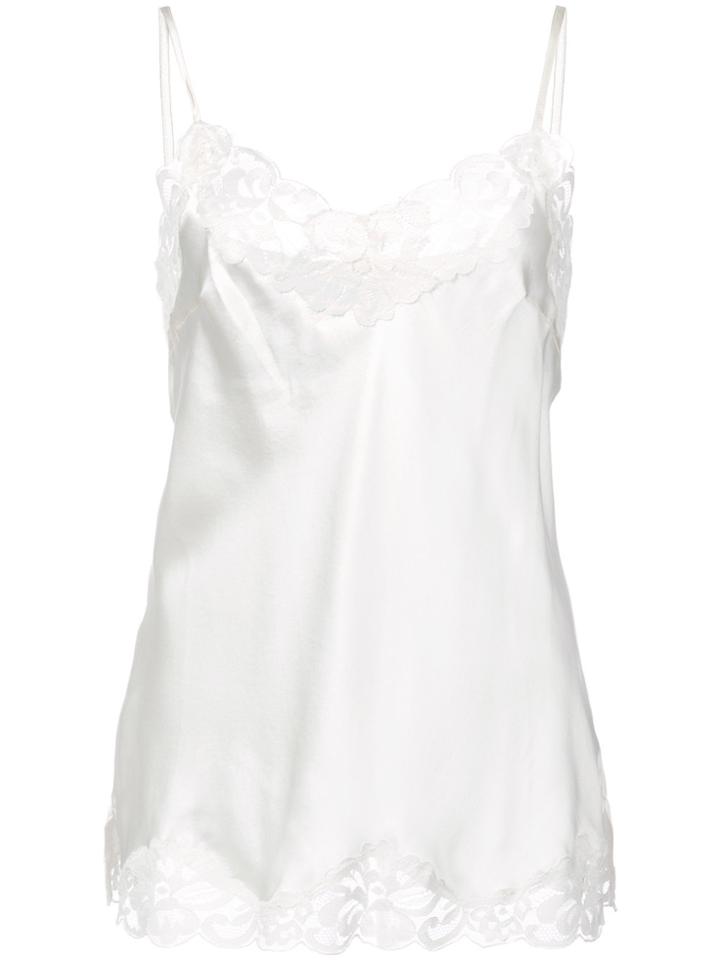 Gold Hawk Lace Inserts Top - White