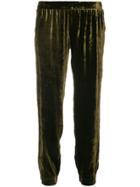 Roberto Collina Velvet Gathered Ankle Trousers - Green