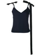 Jacquemus Ribbon-tie Shoulder Camisole, Women's, Size: 40, Blue, Virgin Wool