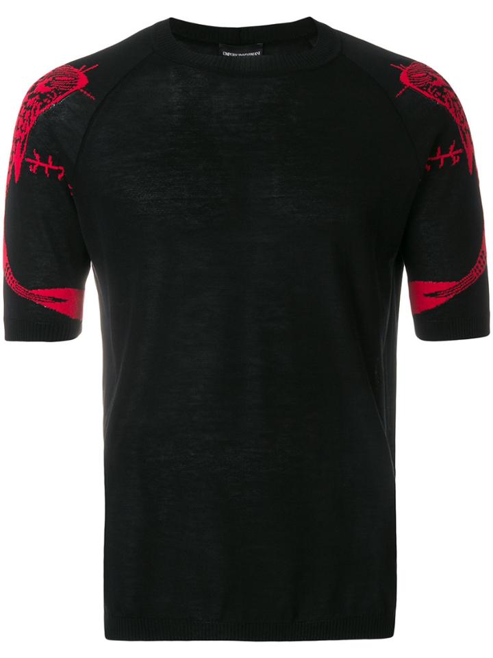 Emporio Armani Koi Fish Embroidered T-shirt - Black