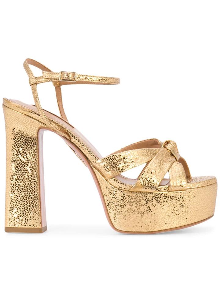Aquazzura Baba Plateau Platform Sandals - Brown