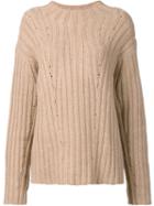 Nili Lotan Loose Fit Ribbed Jumper, Women's, Size: Small, Nude/neutrals, Cashmere/camel Hair