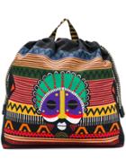 Etro Colour-block Embroidered Backpack - Black