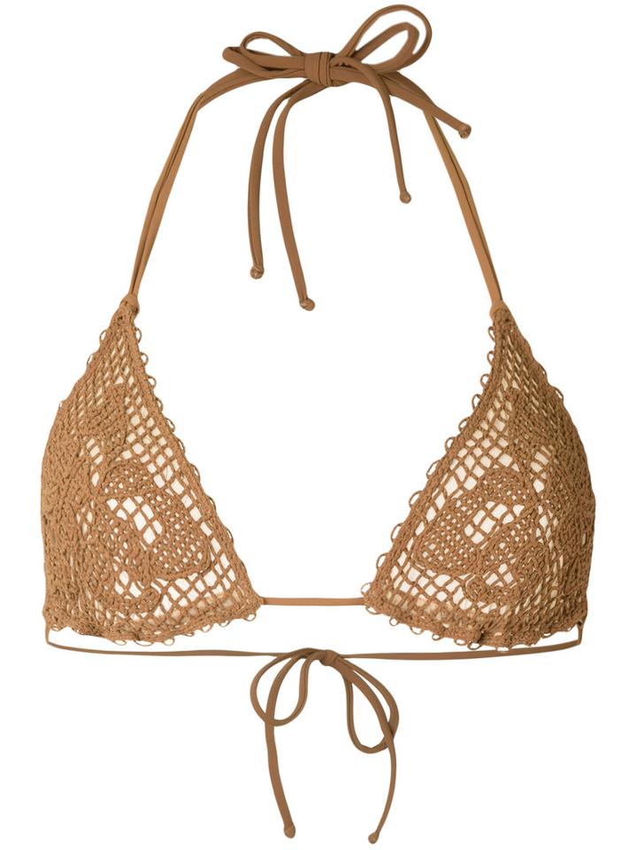 Ermanno Scervino - Loose Knit Bikini - Women - Polyamide/spandex/elastane - I, Brown, Polyamide/spandex/elastane