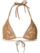 Ermanno Scervino - Loose Knit Bikini - Women - Polyamide/spandex/elastane - I, Brown, Polyamide/spandex/elastane