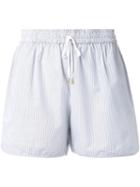 Megan Park Pinstripe Shorts, Women's, Size: 12, Black, Cotton