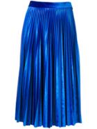 Msgm Pleated Midi Skirt - Blue