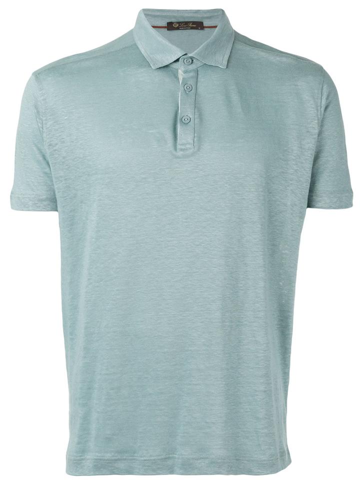 Loro Piana - Classic Polo Shirt - Men - Linen/flax - L, Blue, Linen/flax