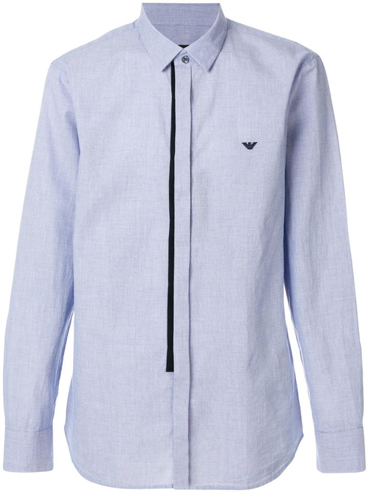 Emporio Armani Classic Logo Stripe Shirt - Blue