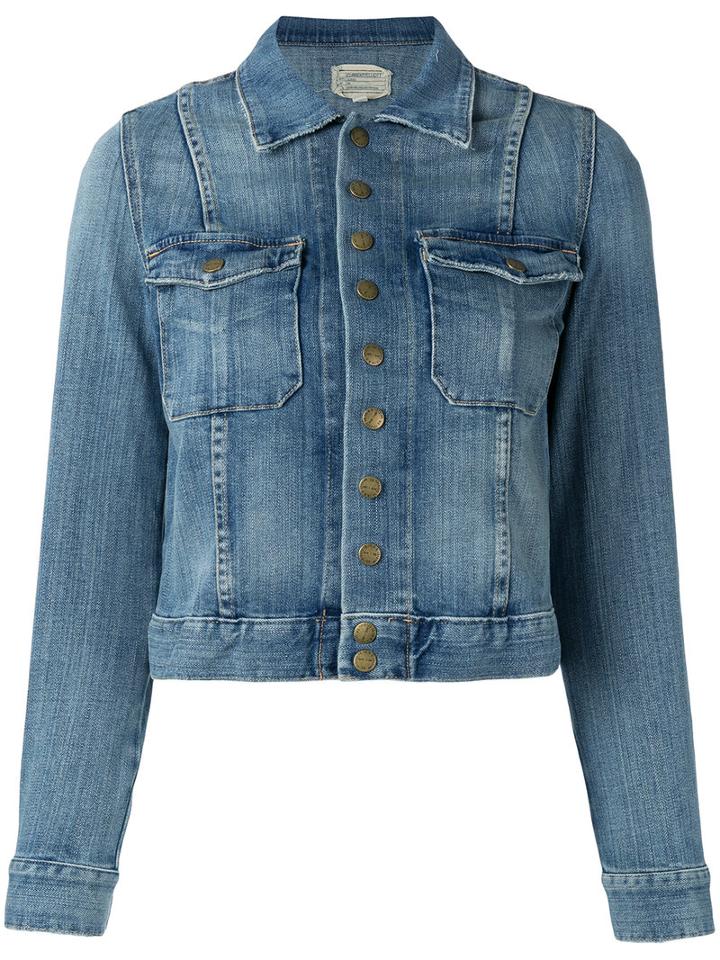 Current/elliott The Snap Denim Jacket, Women's, Size: 3, Blue, Cotton/polyester/spandex/elastane