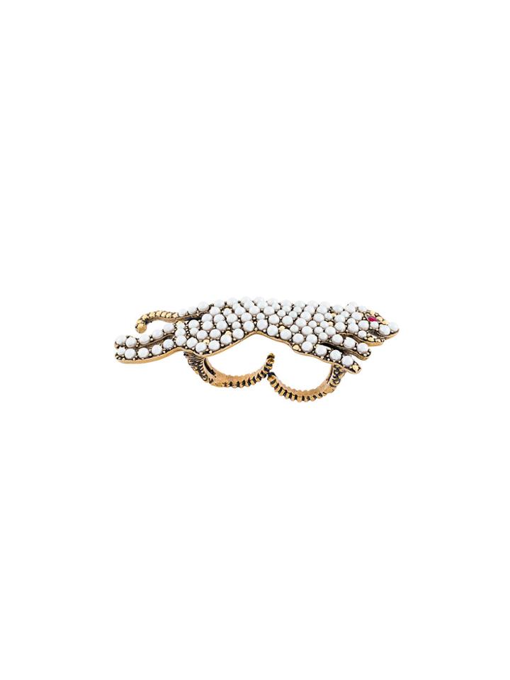 Gucci Multi-finger Tiger Ring - White