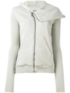 Rick Owens Drkshdw Off Centre Zip Hoodie, Women's, Size: Large, Grey, Cotton