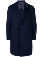 Lardini Single-breasted Fitted Coat - Blue