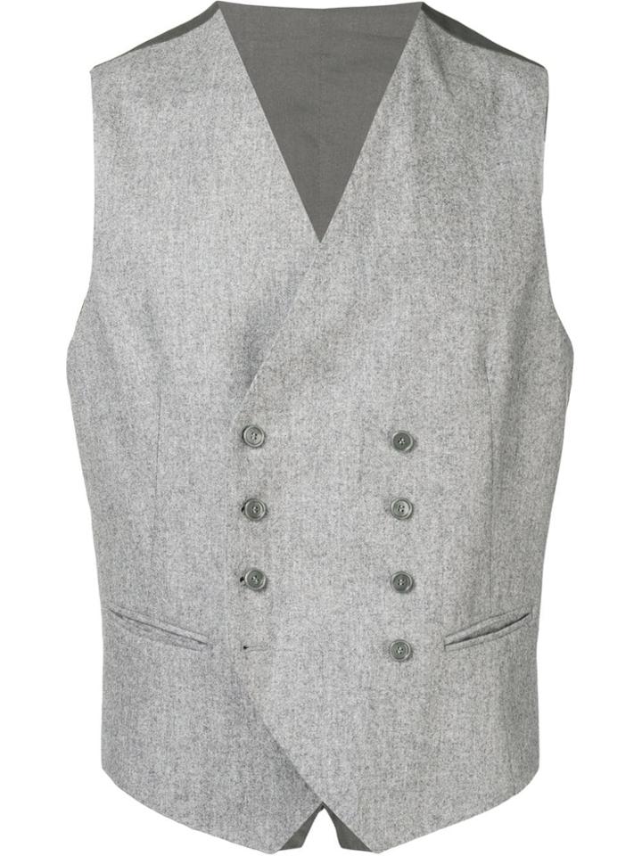 Tagliatore Double Breasted Waistcoat - Grey