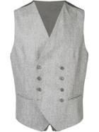 Tagliatore Double Breasted Waistcoat - Grey
