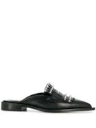 Alexander Mcqueen Kiltie Studded Mules - Black
