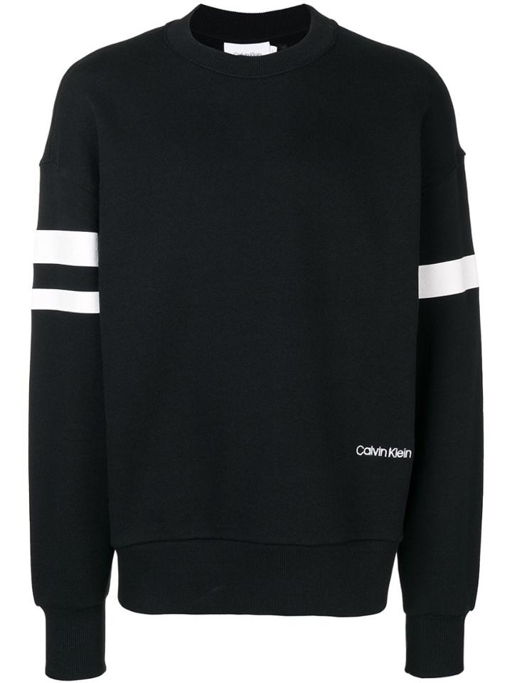Calvin Klein Oversized Stripe Sleeve Sweatshirt - Black