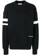 Calvin Klein Oversized Stripe Sleeve Sweatshirt - Black