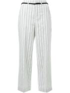 Loveless Double Pinstripe Straight Leg Cropped Trousers