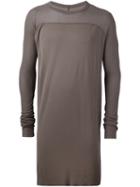 Rick Owens Long Length T-shirt, Men's, Size: Medium, Grey, Silk/viscose