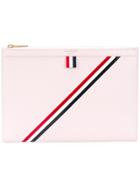 Thom Browne Diagonal Stripe Small Leather Tablet Holder - Pink &
