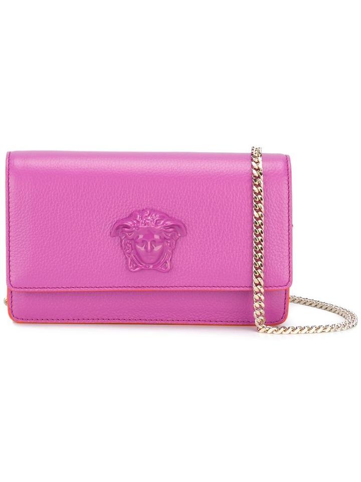 Versace - Medusa Foldover Shoulder Bag - Women - Leather - One Size, Women's, Pink/purple, Leather