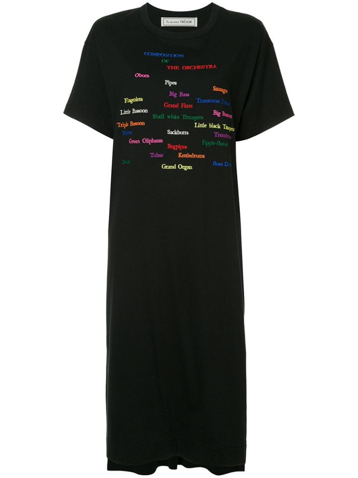 Tu Es Mon Trésor The Orchestra T-shirt Dress - Black