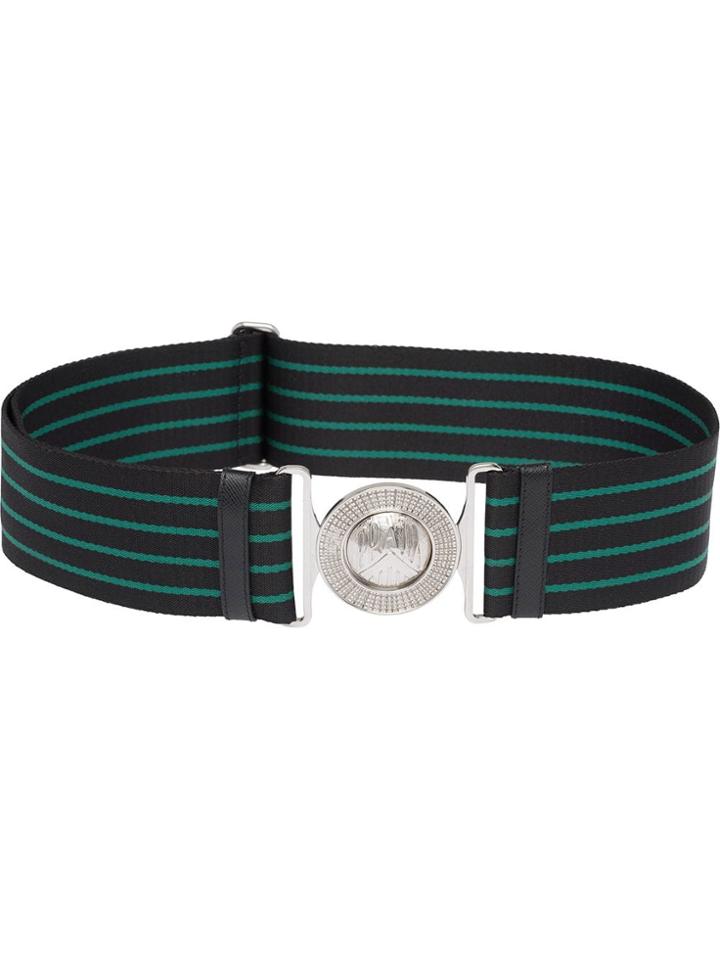 Prada Woven Striped Belt - Black