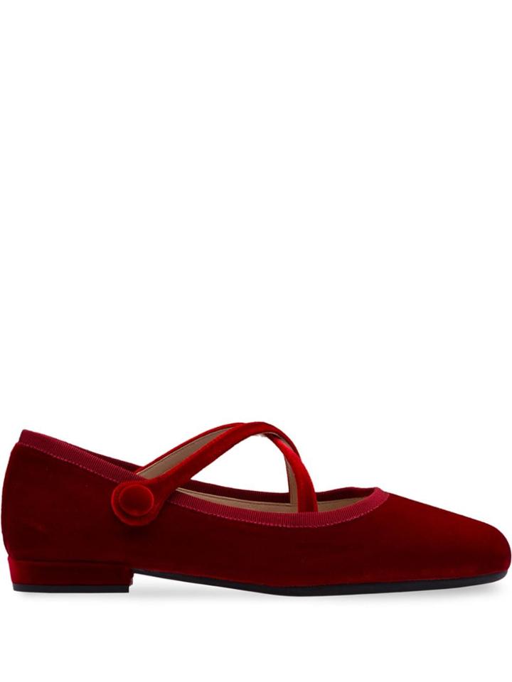 Miu Miu Crossover Strappy Ballerinas - Red