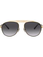 Dolce & Gabbana Eyewear Engraved Logo Aviator Sunglasses - Gold
