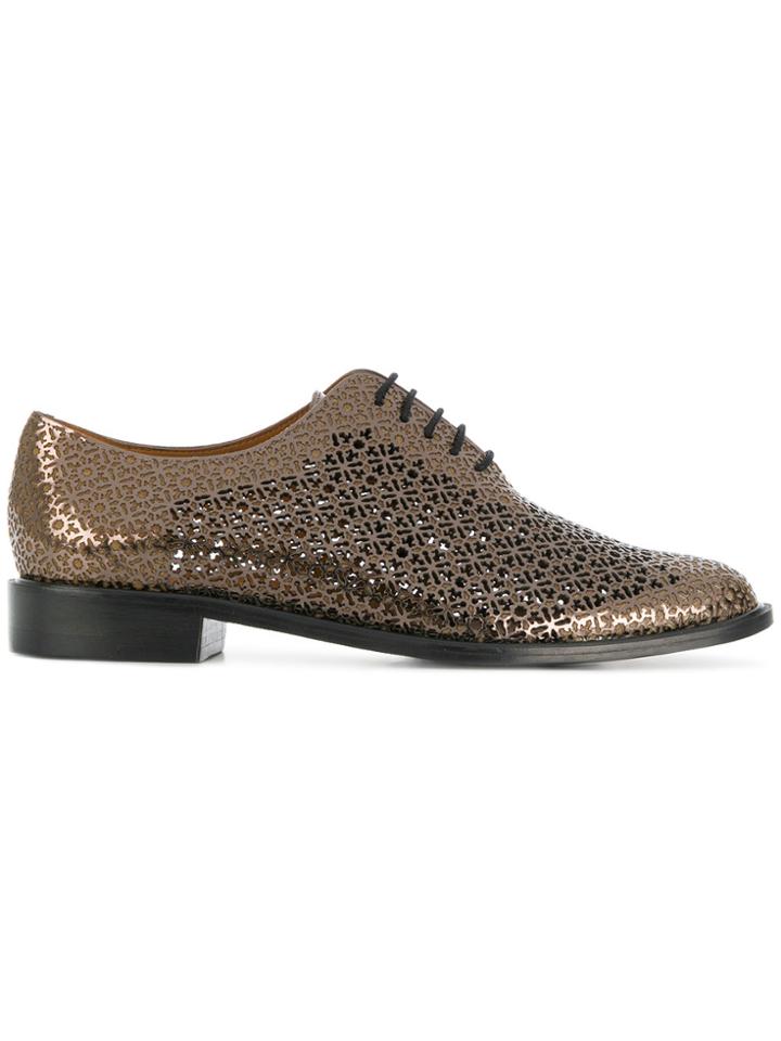 Robert Clergerie Cut Out Design Brogues - Brown
