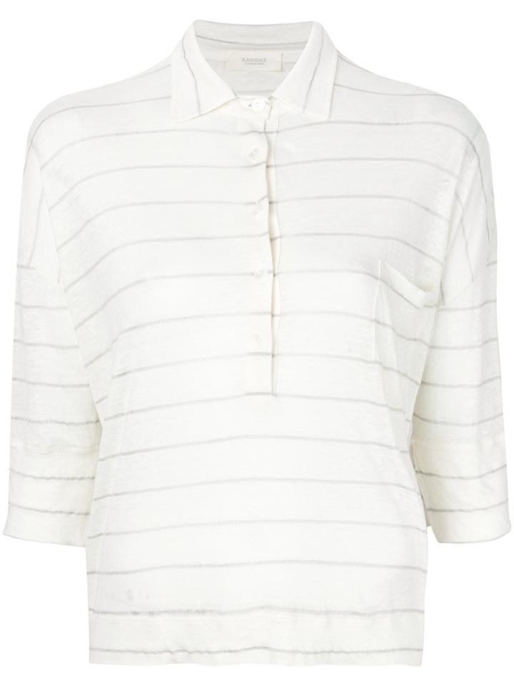 Zanone Loose Striped Blouse - Nude & Neutrals