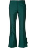 No21 Ruffle Detail Cropped Trousers - Green