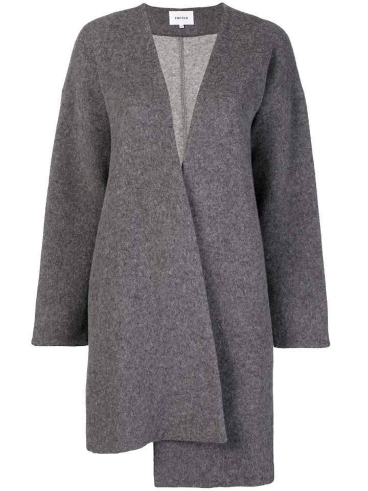 Enföld Long Knit Cardigan - Grey