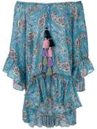 Anjuna Paisley Print Off The Shoulder Dress - Blue