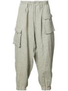 Yohji Yamamoto Side Tuck Panel Pants, Men's, Size: 5, Nude/neutrals, Linen/flax