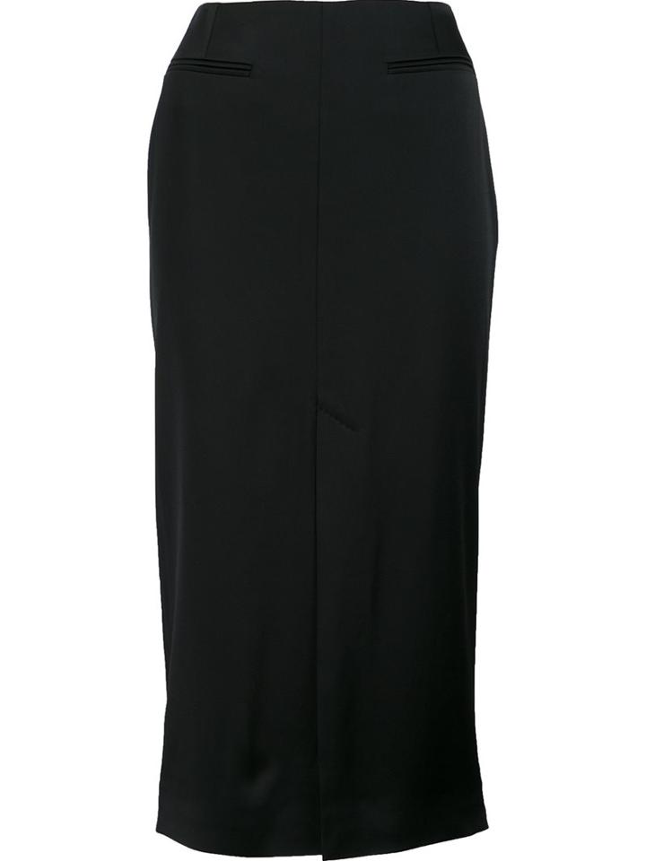 Haider Ackermann Front Slit Midi Skirt, Women's, Size: 38, Black, Acetate/rayon